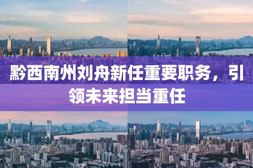 黔西南州刘舟新任重要职务，引领未来担当重任