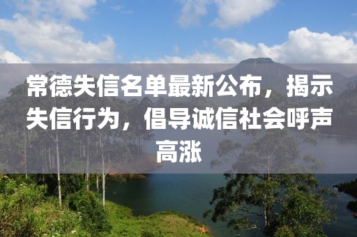 常德失信名单最新公布，揭示失信行为，倡导诚信社会呼声高涨