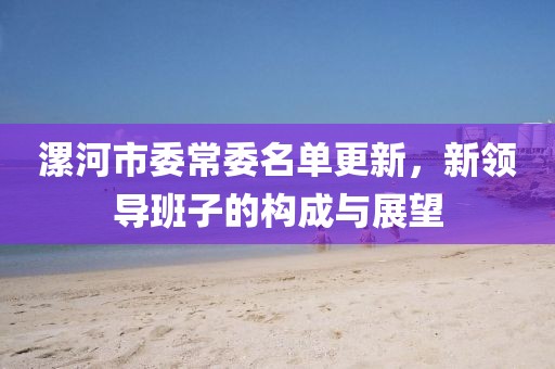 漯河市委常委名单更新，新领导班子的构成与展望