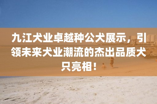 九江犬业卓越种公犬展示，引领未来犬业潮流的杰出品质犬只亮相！