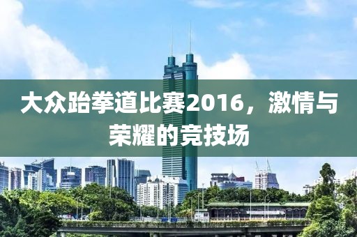 大众跆拳道比赛2016，激情与荣耀的竞技场