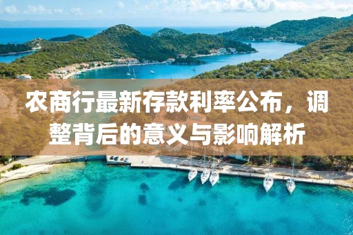 农商行最新存款利率公布，调整背后的意义与影响解析