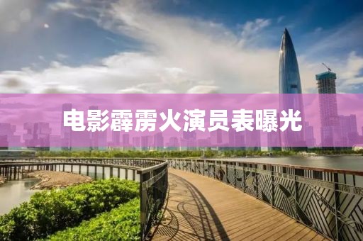 电影霹雳火演员表曝光