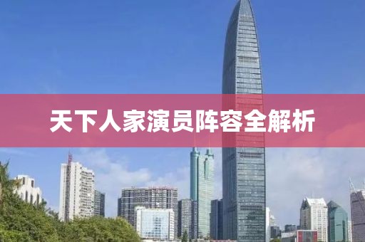 天下人家演员阵容全解析