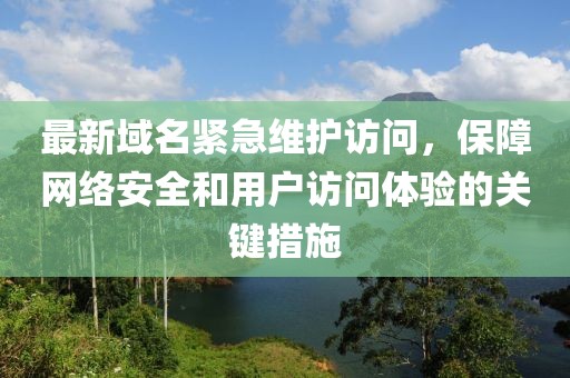 最新域名紧急维护访问,保障网络安全和用户访问体验的关键措施