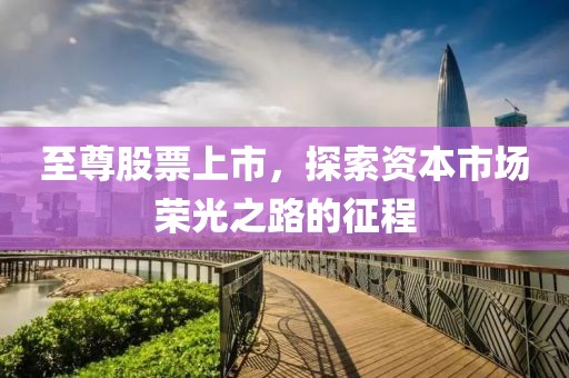 至尊股票上市,探索资本市场荣光之路的征程