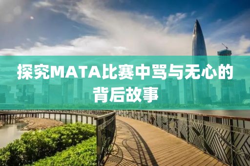 探究MATA比赛中骂与无心的背后故事