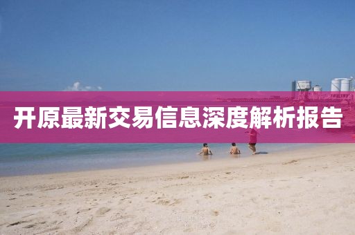 开原最新交易信息深度解析报告