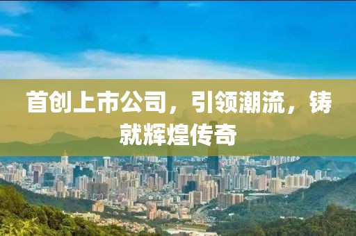 首创上市公司,引领潮流,铸就辉煌传奇