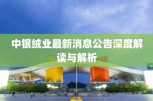 中银绒业最新消息公告深度解读与解析