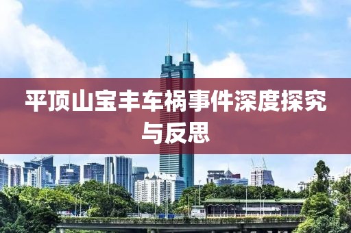 平顶山宝丰车祸事件深度探究与反思