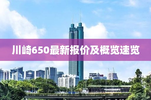 川崎650最新报价及概览速览