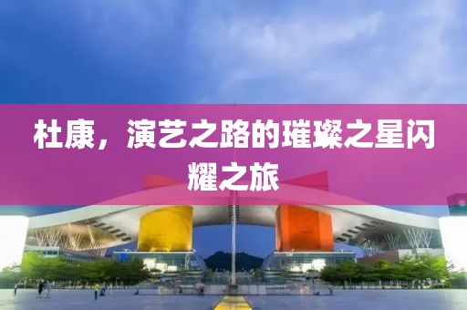 杜康，演艺之路的璀璨之星闪耀之旅