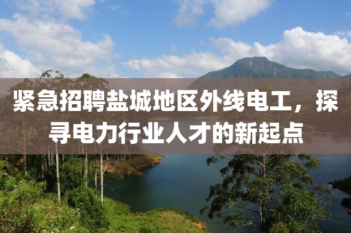 紧急招聘盐城地区外线电工,探寻电力行业人才的新起点