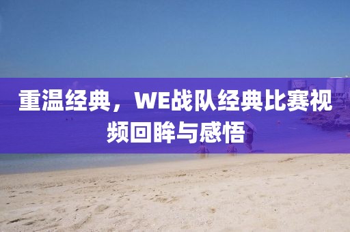 重温经典，WE战队经典比赛视频回眸与感悟