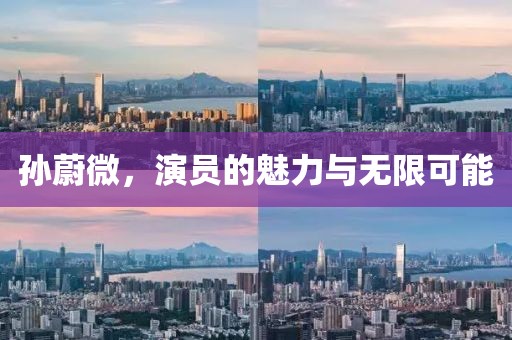 孙蔚微，演员的魅力与无限可能